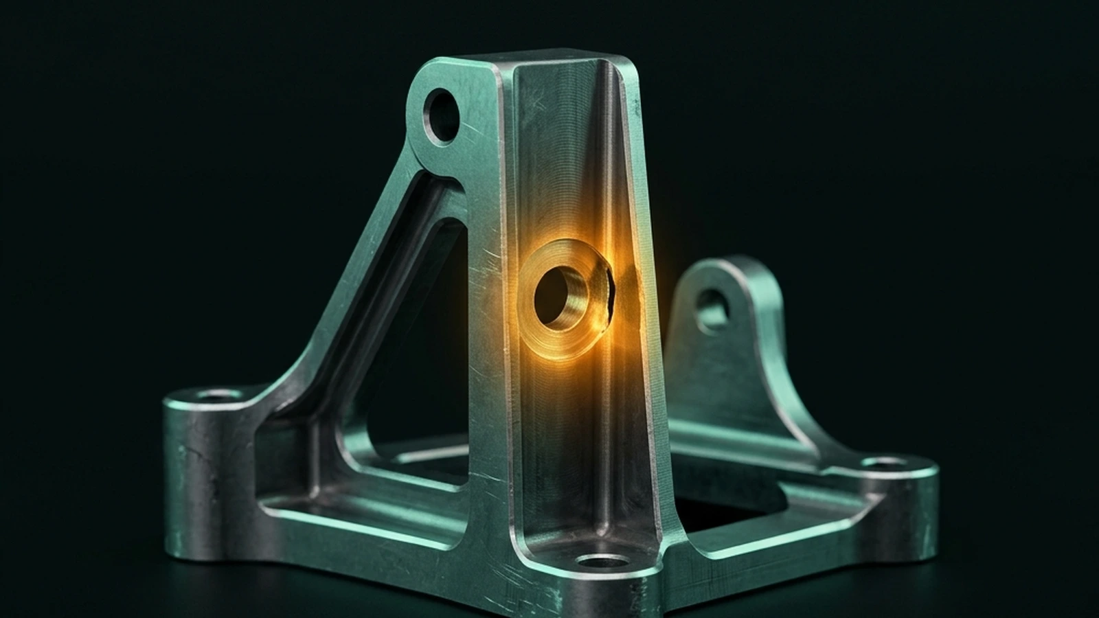 Bracket with a highlighted geometry defect