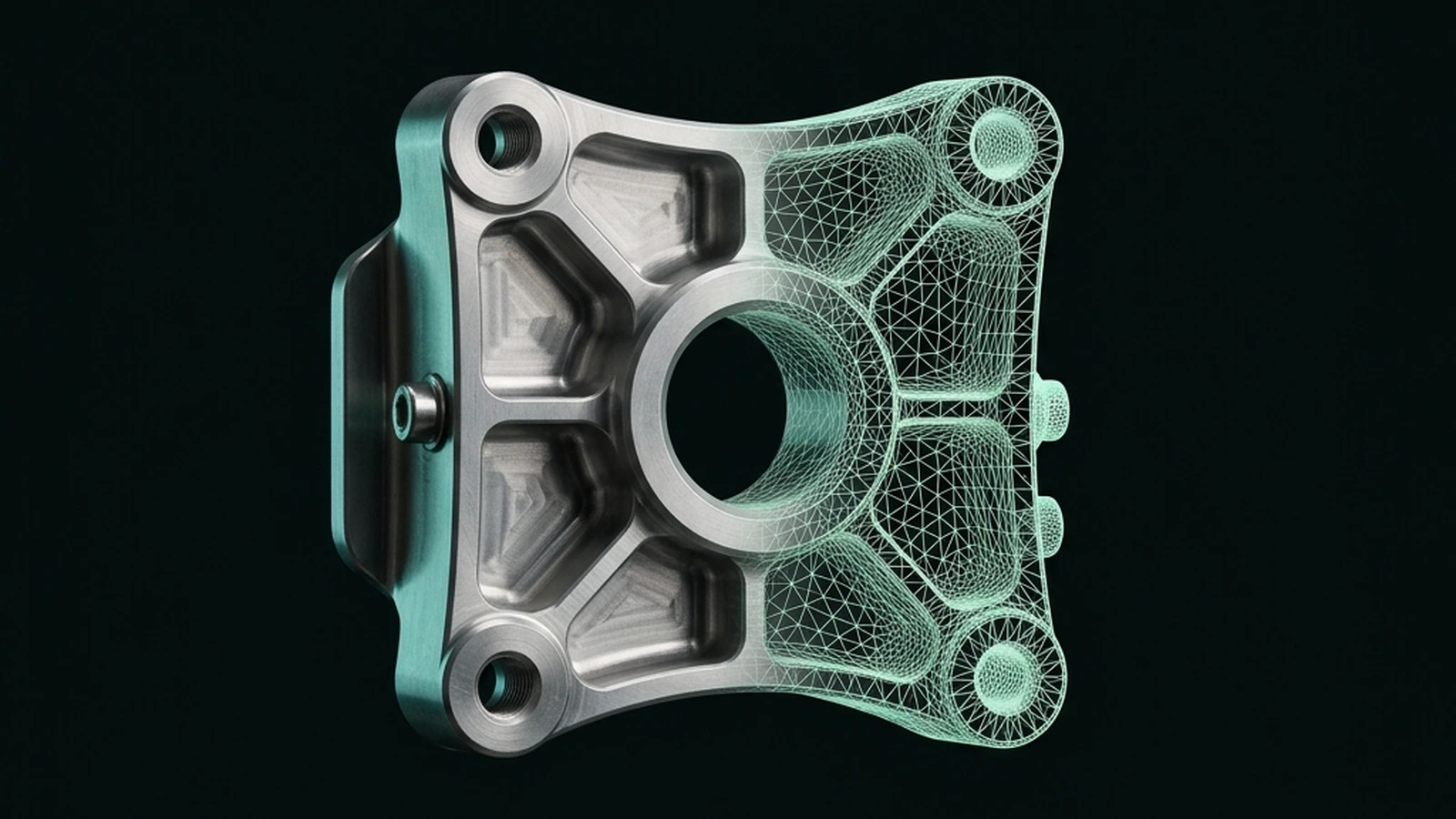 Bracket split between B-Rep solid and mesh facets
