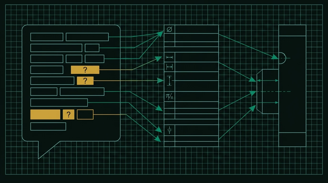 Sentence-to-geometry parameter mapping diagram