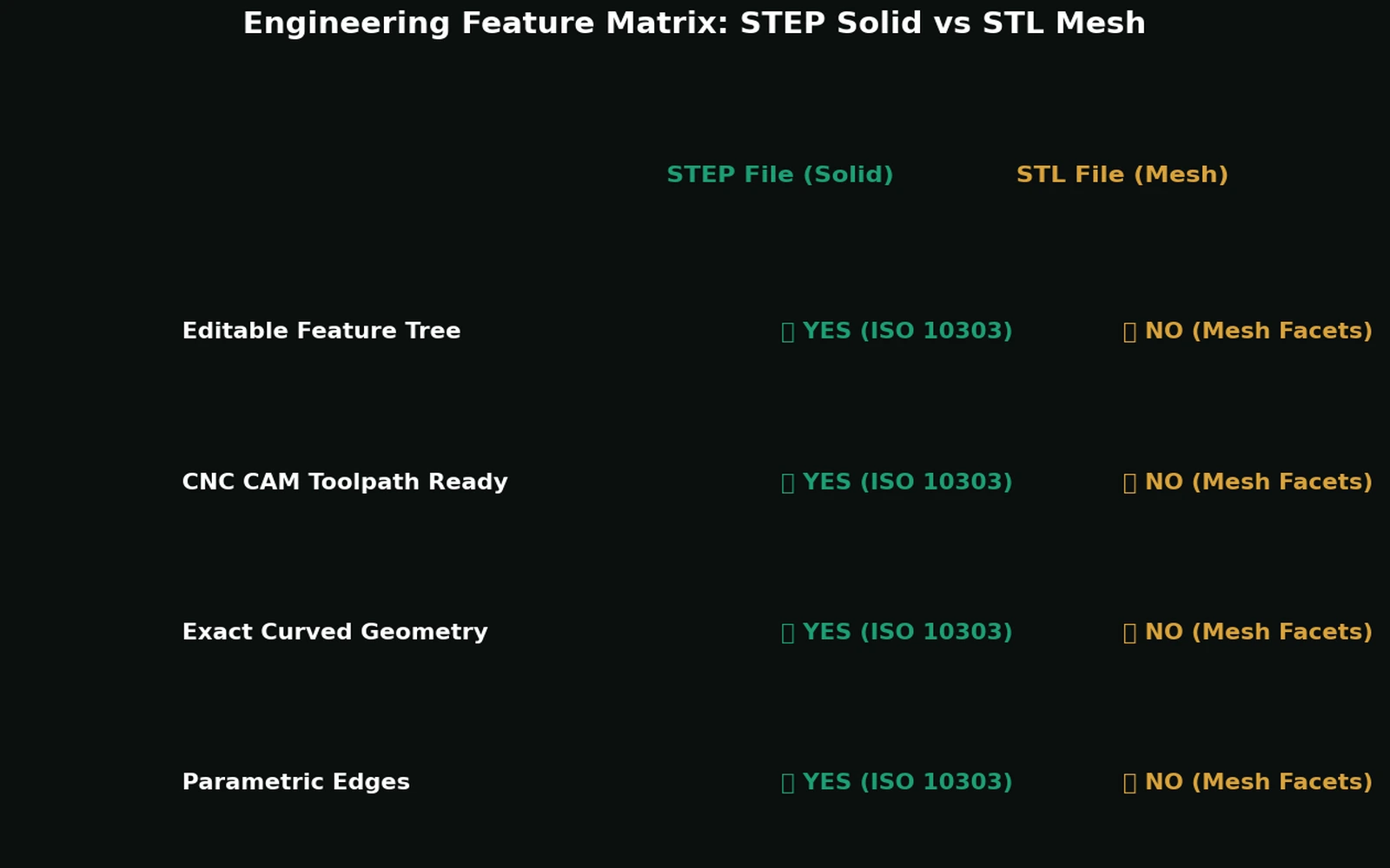 STEP vs STL capability comparison